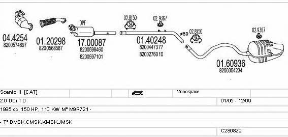  C280829011986 Exhaust system C280829011986: Buy near me in Poland at 2407.PL - Good price!