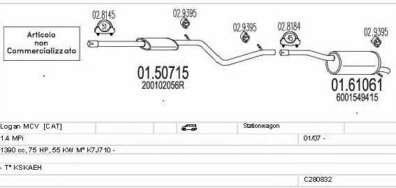  C280832015364 Exhaust system C280832015364: Buy near me in Poland at 2407.PL - Good price!
