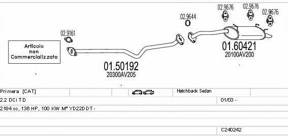 Mts C240242007781 Система випуску відпрацьованих газів C240242007781: Приваблива ціна - Купити у Польщі на 2407.PL!