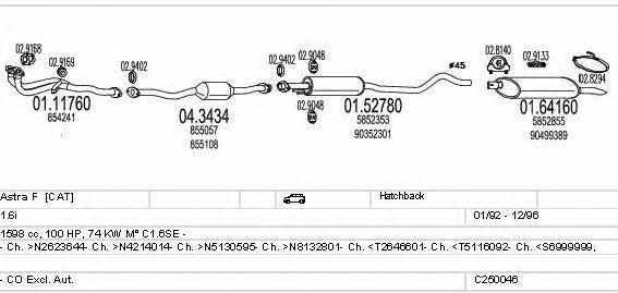 Mts C250046005047 Система выпуска отработаных газов C250046005047: Отличная цена - Купить в Польше на 2407.PL!