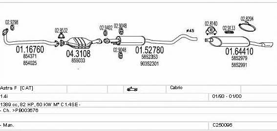 Mts C250096005206 Układ wydechowy C250096005206: Dobra cena w Polsce na 2407.PL - Kup Teraz!