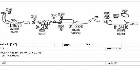 Mts C250104005218 Exhaust system C250104005218: Buy near me in Poland at 2407.PL - Good price!