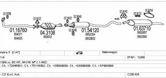  C250105005219 Exhaust system C250105005219: Buy near me in Poland at 2407.PL - Good price!