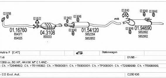  C250106005220 Abgasanlage C250106005220: Kaufen Sie zu einem guten Preis in Polen bei 2407.PL!