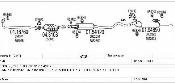  C250109005223 Система выпуска отработаных газов C250109005223: Отличная цена - Купить в Польше на 2407.PL!