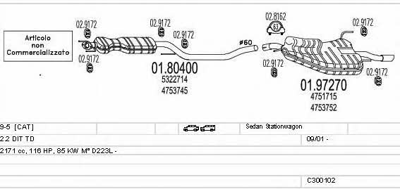  C300102007719 Exhaust system C300102007719: Buy near me in Poland at 2407.PL - Good price!