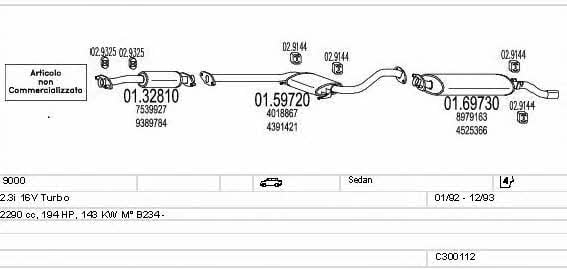  C300112008869 Exhaust system C300112008869: Buy near me in Poland at 2407.PL - Good price!