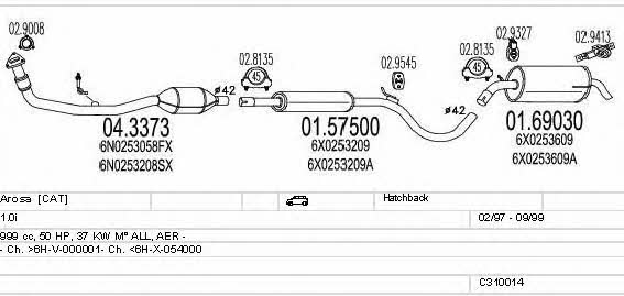 Mts C310014006884 Exhaust system C310014006884: Buy near me at 2407.PL in Poland at an Affordable price!