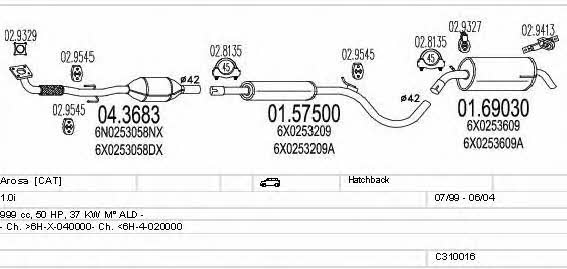  C310016006886 Exhaust system C310016006886: Buy near me in Poland at 2407.PL - Good price!