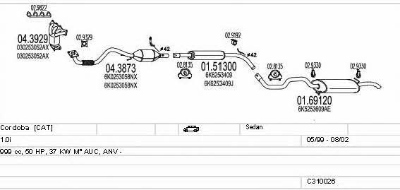  C310026006896 Exhaust system C310026006896: Buy near me in Poland at 2407.PL - Good price!