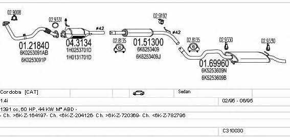 Mts C310030006902 Система випуску відпрацьованих газів C310030006902: Приваблива ціна - Купити у Польщі на 2407.PL!