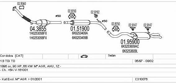  C310076006967 Система випуску відпрацьованих газів C310076006967: Приваблива ціна - Купити у Польщі на 2407.PL!