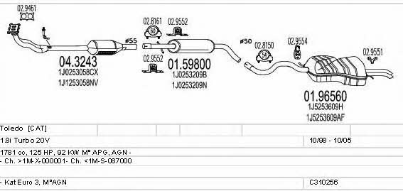 Mts C310256006496 Система выпуска отработаных газов C310256006496: Купить в Польше - Отличная цена на 2407.PL!