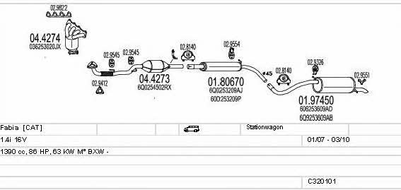 Mts C320101010769 Exhaust system C320101010769: Buy near me in Poland at 2407.PL - Good price!