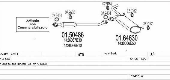  C340014004869 Система випуску відпрацьованих газів C340014004869: Приваблива ціна - Купити у Польщі на 2407.PL!