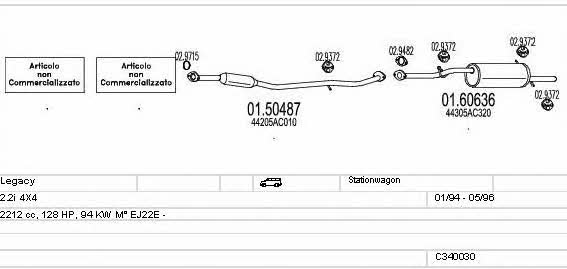 Mts C340030004890 Exhaust system C340030004890: Buy near me in Poland at 2407.PL - Good price!