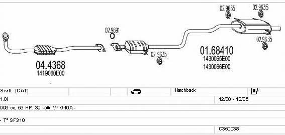 Mts C350038004303 Exhaust system C350038004303: Buy near me at 2407.PL in Poland at an Affordable price!