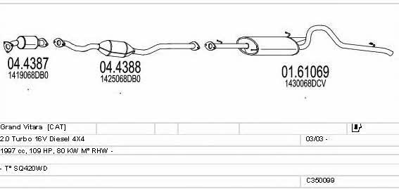 Mts C350099016127 Exhaust system C350099016127: Buy near me at 2407.PL in Poland at an Affordable price!