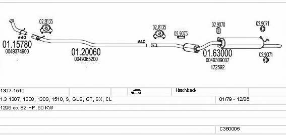  C360005008404 Exhaust system C360005008404: Buy near me in Poland at 2407.PL - Good price!