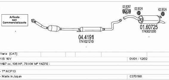 Mts C370198001882 Система випуску відпрацьованих газів C370198001882: Приваблива ціна - Купити у Польщі на 2407.PL!