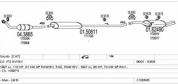 Mts C100645013374 Exhaust system C100645013374: Buy near me in Poland at 2407.PL - Good price!