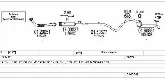  C100648013379 Exhaust system C100648013379: Buy near me in Poland at 2407.PL - Good price!