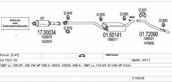 MTS C110219003939 Abgasanlage C110219003939: Kaufen Sie zu einem guten Preis in Polen bei 2407.PL!