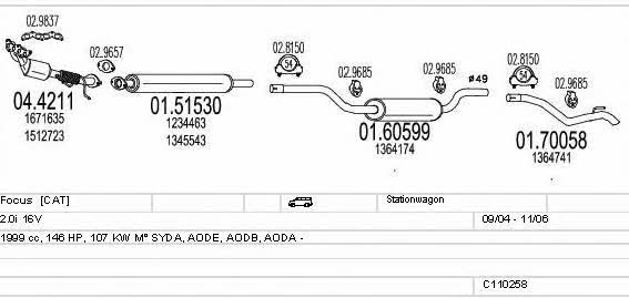  C110258003990 Система выпуска отработаных газов C110258003990: Отличная цена - Купить в Польше на 2407.PL!