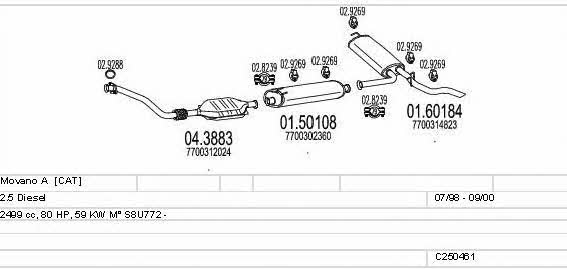 Mts C250461005648 Exhaust system C250461005648: Buy near me in Poland at 2407.PL - Good price!