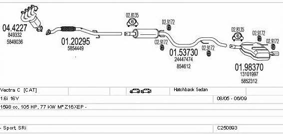 Mts C250893009257 Система выпуска отработаных газов C250893009257: Отличная цена - Купить в Польше на 2407.PL!