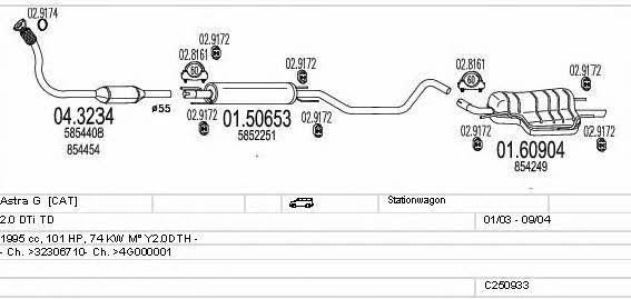 Mts C250933010508 Система випуску відпрацьованих газів C250933010508: Приваблива ціна - Купити у Польщі на 2407.PL!