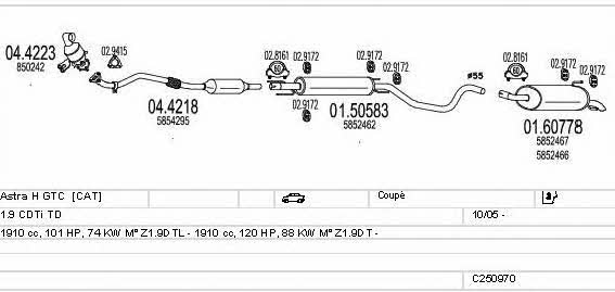 Mts C250970011487 Exhaust system C250970011487: Buy near me in Poland at 2407.PL - Good price!