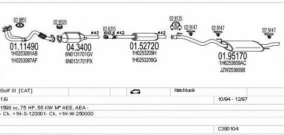 Mts C380104002899 Система випуску відпрацьованих газів C380104002899: Приваблива ціна - Купити у Польщі на 2407.PL!