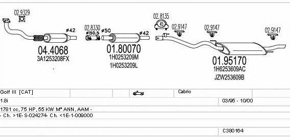  C380164002967 Система выпуска отработаных газов C380164002967: Отличная цена - Купить в Польше на 2407.PL!