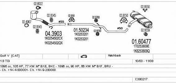 Mts C380217003024 Układ wydechowy C380217003024: Atrakcyjna cena w Polsce na 2407.PL - Zamów teraz!