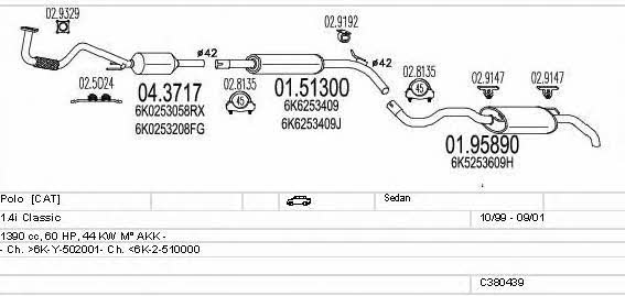  C380439001627 Exhaust system C380439001627: Buy near me in Poland at 2407.PL - Good price!