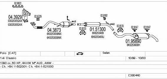  C380440001628 Система выпуска отработаных газов C380440001628: Отличная цена - Купить в Польше на 2407.PL!