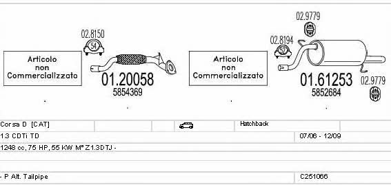 Mts C251066021665 Exhaust system C251066021665: Buy near me in Poland at 2407.PL - Good price!