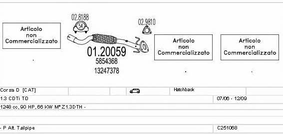 Mts C251068021705 Exhaust system C251068021705: Buy near me in Poland at 2407.PL - Good price!