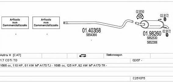 Mts C251075022866 Exhaust system C251075022866: Buy near me in Poland at 2407.PL - Good price!