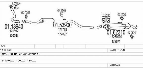  C260032005903 Exhaust system C260032005903: Buy near me in Poland at 2407.PL - Good price!