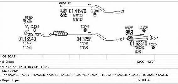  C260034005905 Exhaust system C260034005905: Buy near me in Poland at 2407.PL - Good price!