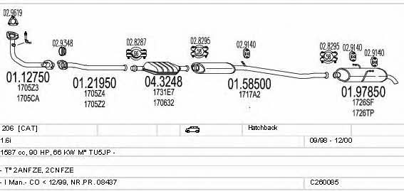  C260085002546 Система випуску відпрацьованих газів C260085002546: Приваблива ціна - Купити у Польщі на 2407.PL!