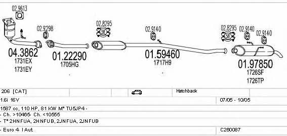  C260087005974 Система випуску відпрацьованих газів C260087005974: Приваблива ціна - Купити у Польщі на 2407.PL!