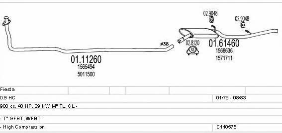 Mts C110575007386 Exhaust system C110575007386: Buy near me in Poland at 2407.PL - Good price!