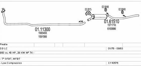 Mts C110576007385 Exhaust system C110576007385: Buy near me in Poland at 2407.PL - Good price!