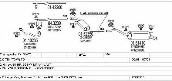 MTS C380565002529 Abgasanlage C380565002529: Bestellen Sie in Polen zu einem guten Preis bei 2407.PL!