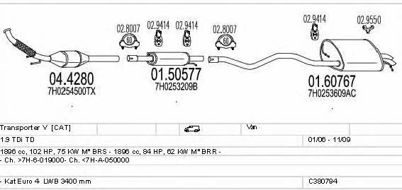  C380794010844 Exhaust system C380794010844: Buy near me in Poland at 2407.PL - Good price!