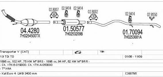 Mts C380795010847 Система випуску відпрацьованих газів C380795010847: Приваблива ціна - Купити у Польщі на 2407.PL!