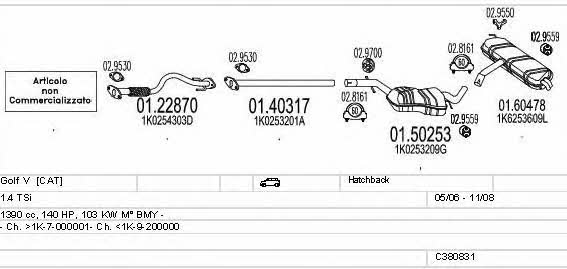  C380831016263 Exhaust system C380831016263: Buy near me in Poland at 2407.PL - Good price!